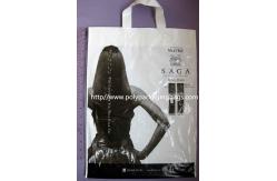 China Eco-Friendly White Soft Loop Handle Stand Up Plastic Bags For Grocery supplier