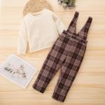 130cm Children Plaid Overall Skirt Plus Size Vintage Basic Long Sleeve Sweatshirt for sale