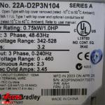 22A-D2P3N104  22AD2P3N104  Allen Bradley  AB PowerFlex 4 AC Drive
