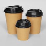 Disposable Kraft Hot Cups PLA Coated Single Wall Logo Custom Kraft Paper Soup Cup for sale