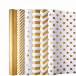 Gold Foil Gift Wrap Paper Bulk Custom With Logo Recyclable Gift Wrapping Accessory for sale