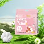 6L/bag Low Dust Cassava Cat Litter Easy To Scoop Solution for sale