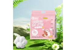 China 6L/bag Low Dust Cassava Cat Litter Easy To Scoop Solution supplier
