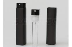 China Empty Square Black Twist And Spritz Atomiser 10 Ml Elegant Food Packaging supplier