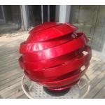 Modern Painted Stainless Steel Abstract Sculpture Red Baking Varnished for sale