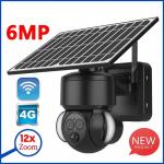 6MP HD IP Solar Security Camera 4G PTZ Dual Lens 12X Zoom Black Color for sale
