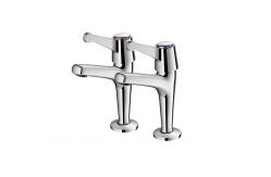 China Modern Deck Mounted Dual Hole Two Handle Faucet Polished Chrome OEM supplier