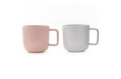 China Nordic Style Morandi Line Custom Ceramic Tall Coffee Mug 16Oz supplier