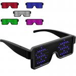 USB Rechargeable LED Display Glasses With 11 Patterns 180mAh Battery for sale