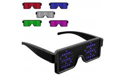 China USB Rechargeable LED Display Glasses With 11 Patterns 180mAh Battery supplier