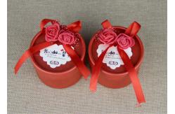 China Custom Labeling Red Wedding Ribbon Mini Carboard Paper Cans Packaging supplier