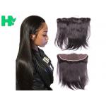 Smooth Human Hair Closure 13*4 Lace Frontal Closure Straight Natural Black 8A for sale