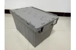 China Yellow Plastic Storage Bins Attached Lids Stacked For Transportation supplier