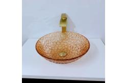 China Custom Glass Shallow Round Vessel Sink Large Modern Round Crystal supplier