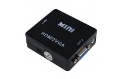 China DC 5V HD HDMI To VGA Video Converter / USB Power HDMI Converter Box supplier