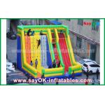 Adult Inflatable Slide 9.5*7.5*6.5m Colorful Inflatable Bouncer Slide With Climbing Wall For Amusement Park for sale