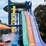 Hotel Playground Pool Slide Macaron Color Fiberglass Pool Slide for sale