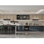 Versatile French Style Kitchen Cabinet With Indigo Blue And Cream Contrasting Design for sale