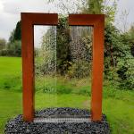Outside Backyard Corten Waterfall With Wooden Crate Packaging for sale