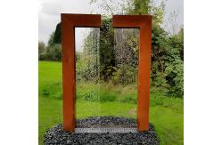 China Outside Backyard Corten Waterfall With Wooden Crate Packaging supplier