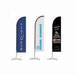 outdoor flying banner promotion custom printed advertising knife type teardrop flag bali bow beach flag with corss base for sale