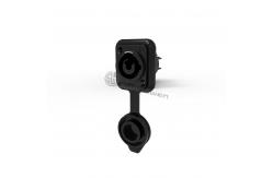 China Ip65 3 Pin Female Waterproof Power Connector Black Output Outdoor Powercon supplier