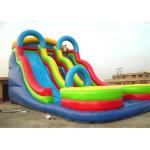 Colrful Giant Combo Inflatable Fun City With Slide And Obstacle Course