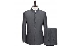 China wholesale custom slim fit mens chinese collar suit supplier