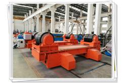 China Tank Tower 250T Welding Turning Rolls Rubber Wheel Heavy Duty supplier