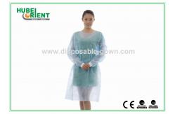 China Light Blue Breathable Disposable Use Protctive Isolation Gowns With Knitted Wrist supplier