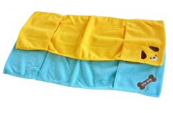 China Yellow Microfiber Pet Towel With Bone Embroider supplier