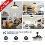 230V Midcentury Design Warm Lighting Ceiling Fan with Hidden Blades and Remote Control