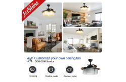 China 230V Midcentury Design Warm Lighting Ceiling Fan with Hidden Blades and Remote Control supplier