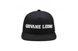 China Customized Logo Unisex Black Flat Hats With Adjustable Structured Crown supplier