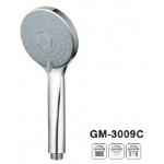 Round Water Saving Bathroom Shower Head Three Function Smoothy Rotation Thumb Tab