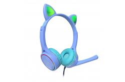China OEM Cat Ear Wireless Foldable bluetooth Headphones With RGB Light Microphone supplier