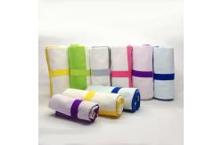 China Thin Recycled Microfiber Suede Towel Striped Beach Towel Summer Quick Dry supplier