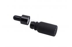 China Frosted Black Essential Oil Bottles 50ml Cylinder Package Screen Printing supplier