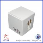 White Concise Pantone Printing Macaron Paper Box With Logo Window for sale