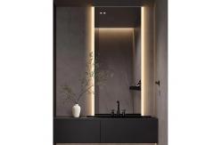 China Smart LED Hotel Bathroom Vanity Mirrors Wall Mounted Frameless Defogger Dimmer supplier