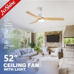 3 Wooden Blades Ceiling Fan With Lamp Indoor Decorative Lower Noise for sale