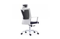 China Modern Middle Back Mesh Back Fabric Seat Swivel Office Chair With Headrest supplier