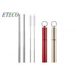 Metal Keychain Case Telescopic Stainless Steel Straws Portable BPA Free for sale