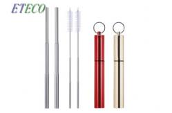 China Bar Drinking 10.5 Stainless Steel Straws With Cleaner FDA Approved Reusable supplier