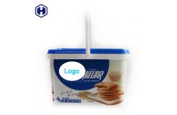 China Single Handle Square Plastic Containers With Lids In Mold Labeling supplier
