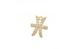 China Micro Pave 18K Gold Pendant Diamond CZ Gold Constellation Pendant supplier