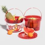 Plastic Food Storage Buckets With Lids 300ml 500ml 1L 2L Food Grade Transparent Bucket For Fruit for sale