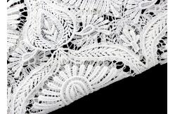 China Heavy Embroidey Polyester Lace Fabric With French Venice Guipure DTM Azo Free supplier