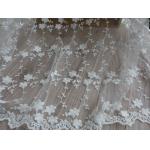 Embroidery Lace Cotton Flower Nylon Mesh Wedding Bridal Dress Fabric 49.21'' Width for sale