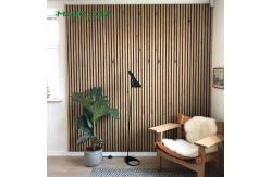 China Polyester Thickness 9mm/12mm Customized Wooden Slat Acoustic Panels for Public Spaces supplier
